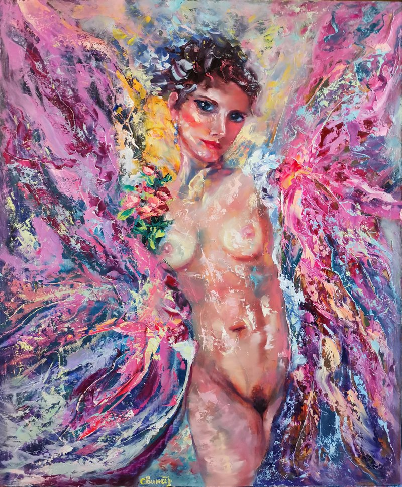 Nude Naked Girl Art Original Oil Painting Actress Singer Artist Svinar Oksana - 其他 - 其他材质 多色