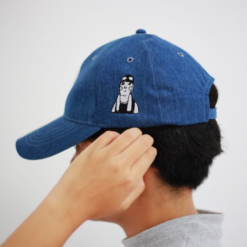 sport funny cap basketball white colour - 帽子 - 棉．麻 蓝色