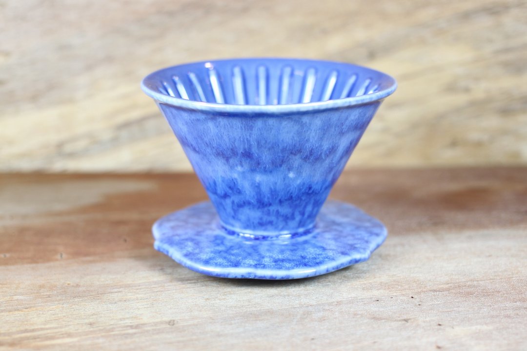 【沐春生活】50 度角滤杯 自然釉咖啡滤杯 天蓝色 莺歌烧 - 茶具/茶杯 - 陶 蓝色