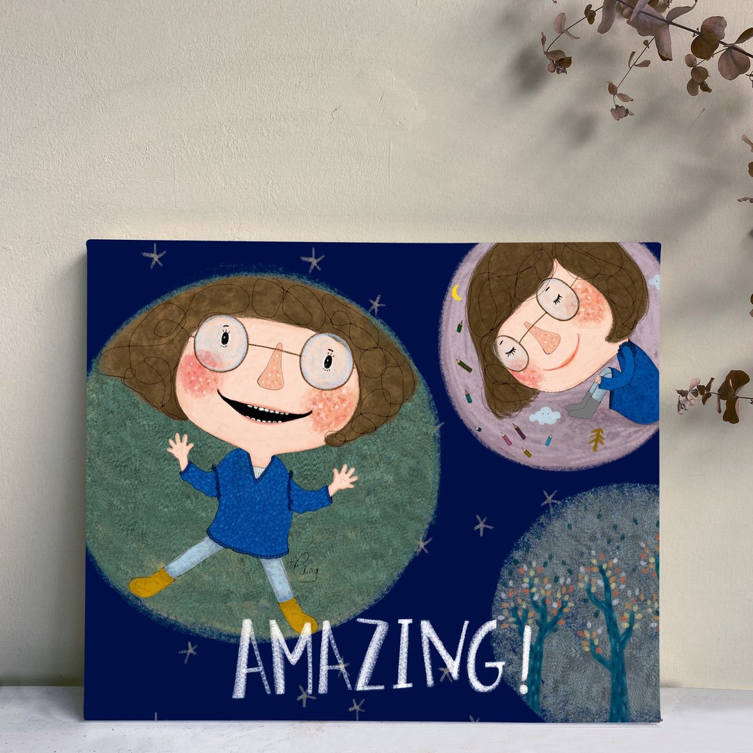 无框画 - AMAZING!   Dolly(朵力) - 海报/装饰画/版画 - 木头 蓝色