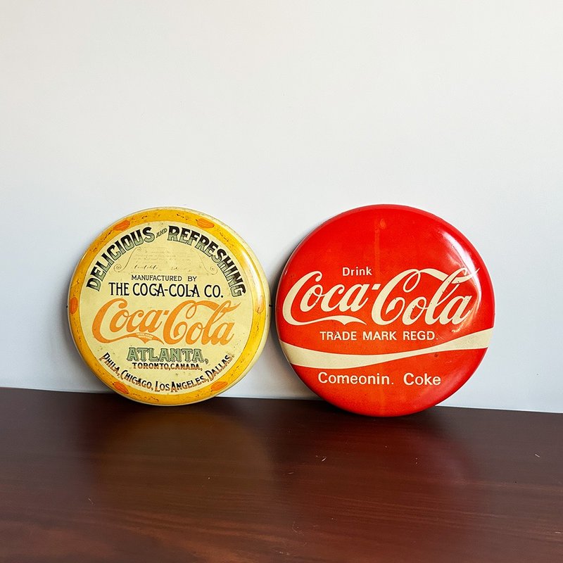 隐物 日本昭和复古可口可乐圆形铁牌 - 摆饰 - 其他金属 红色