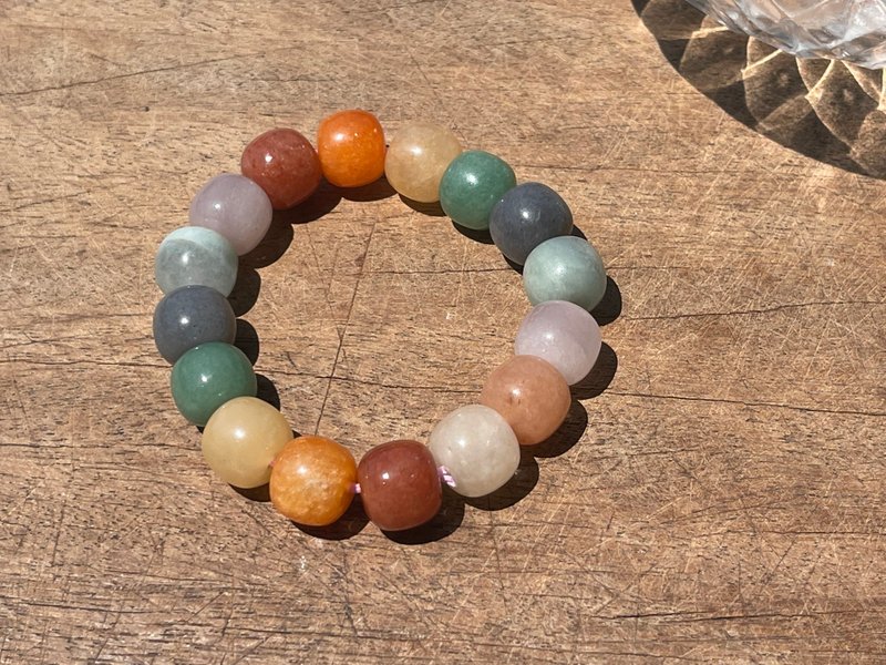 彩虹多宝手串 - 佘太翠。多宝。老型珠。一图一物。孤品 - 手链/手环 - 玉石 多色