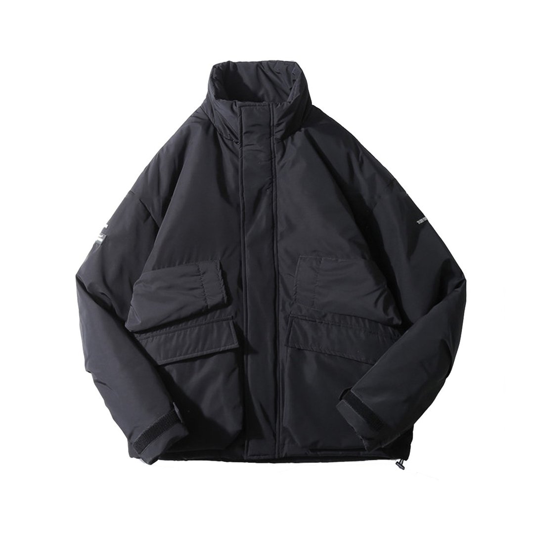 JANWONG 日系保暖羽绒服男冬季纯色加厚工装外套 - 男装外套 - 其他材质 