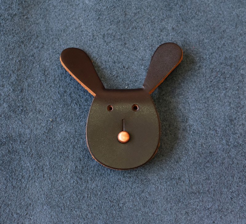 Leather Earphone Wrap / Headphone Holder /Cable Organizer / Cable Tidy - Black - 卷线器/电线收纳 - 真皮 黑色