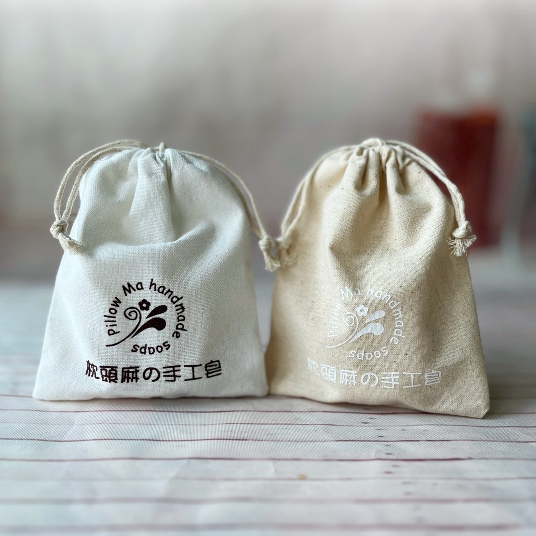 束口棉布袋/收纳袋 - 收纳用品 - 棉 白色