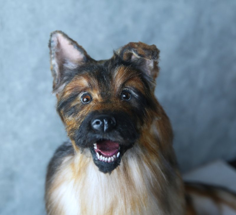 德国牧羊犬逼真毛绒玩具 - 玩偶/公仔 - 其他材质 咖啡色