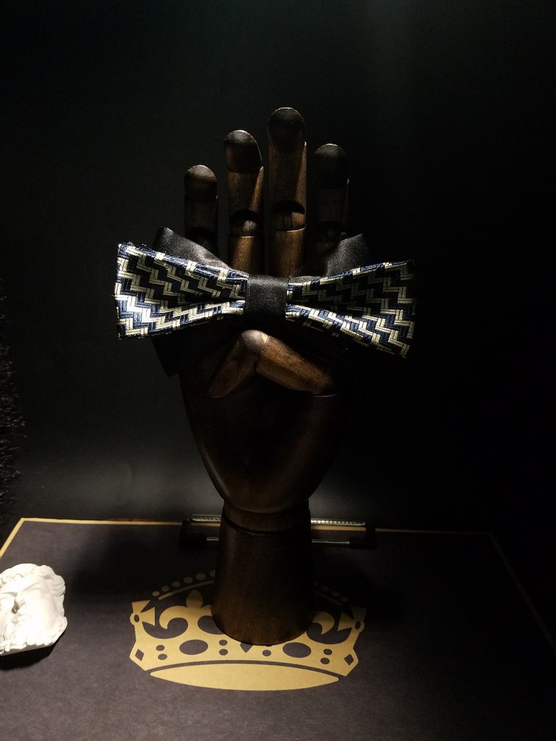 真丝古董花纹领结复古双层蝴蝶结 - 领结/领巾 - 丝．绢 多色