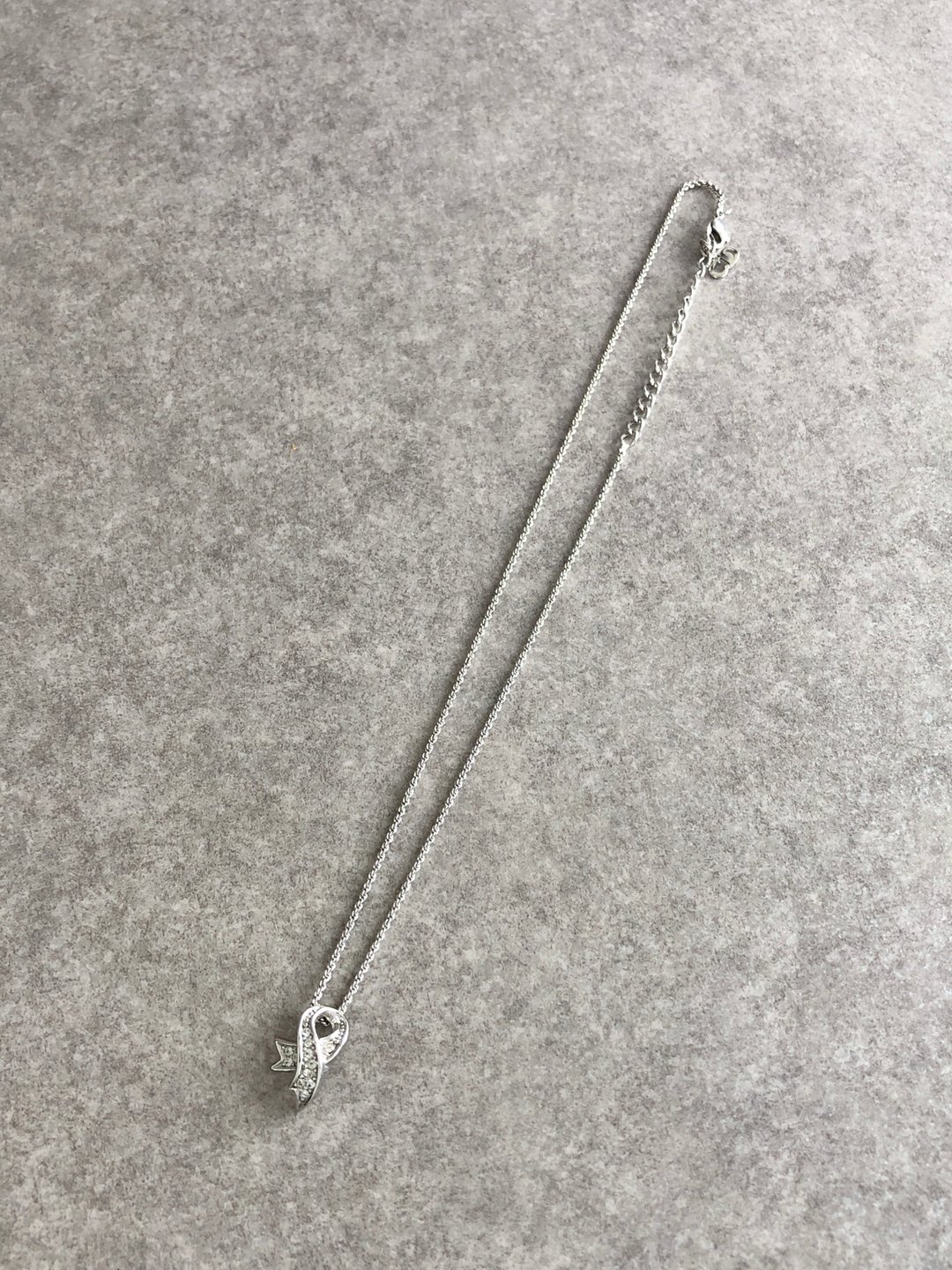 【日本直送 名牌中古包】Christian Dior 克里斯汀·迪奥 项链 银色 缎带 宝石 复古 42u4s3 - 项链 - 其他材质 银色