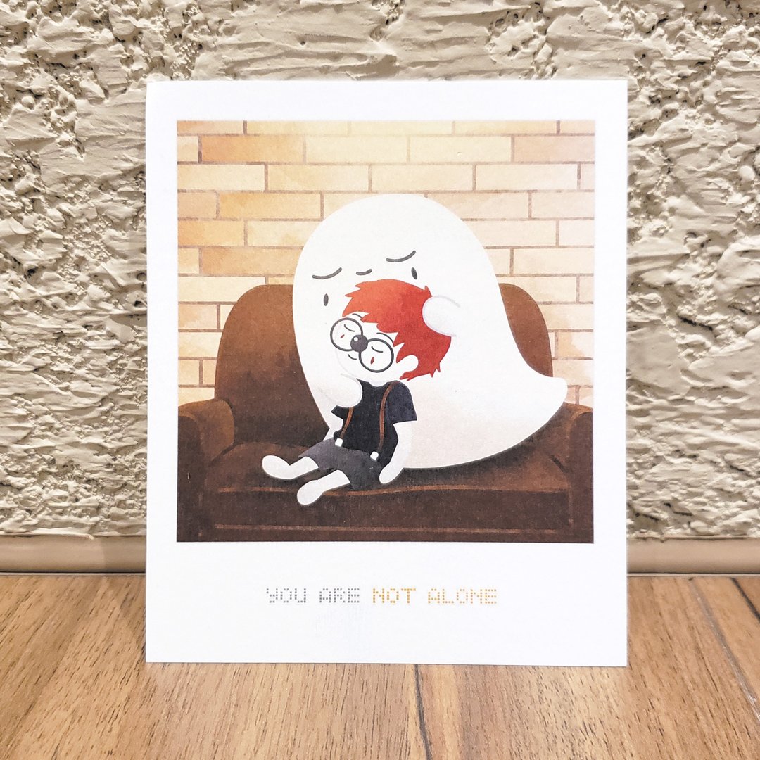 明信片 |  NOT ALONE - 卡片/明信片 - 纸 黄色