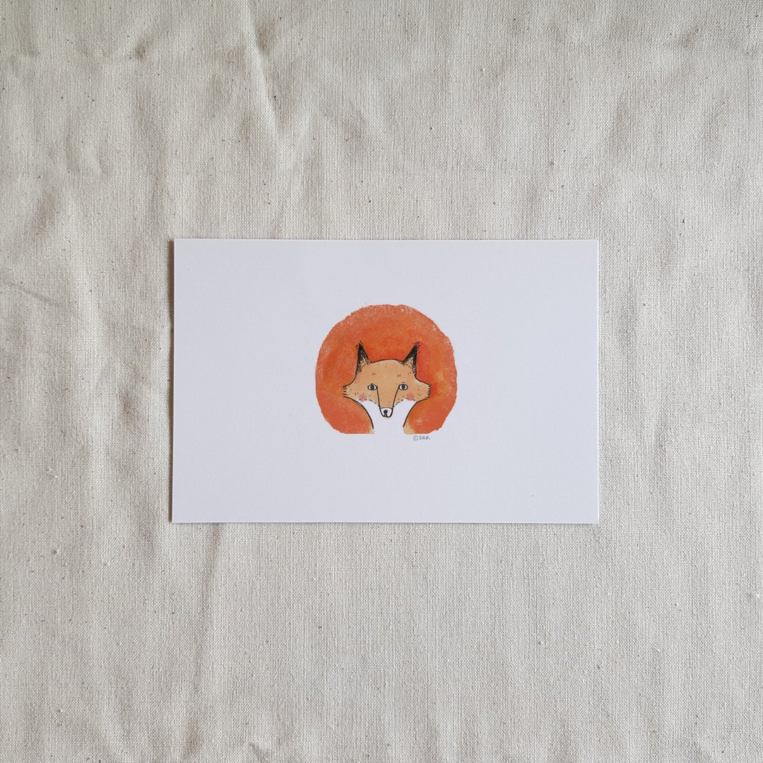 Postcard : put a hat on fox - 卡片/明信片 - 纸 