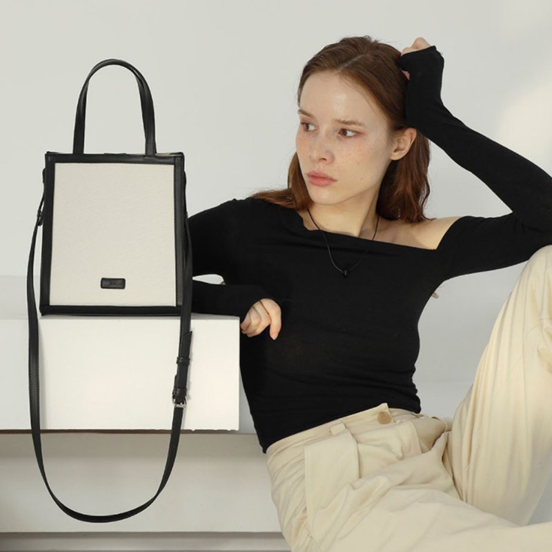【秋冬新時尚】韩国制 Balen MINI Vegan Leather 包包 (BLACK) - 侧背包/斜挎包 - 环保材料 