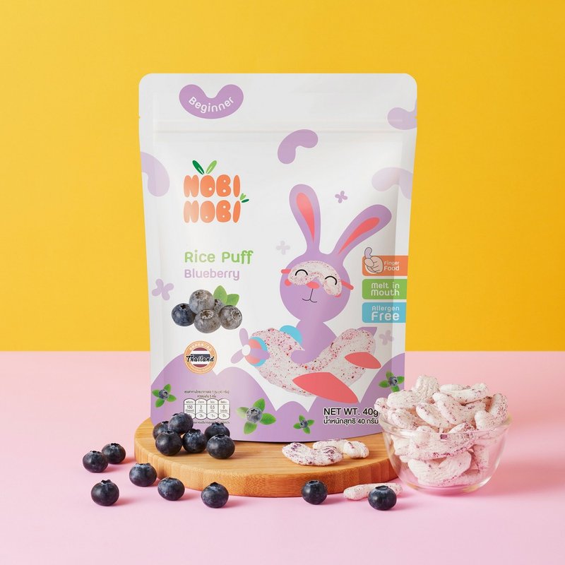 泰国【Nobi Nobi】娜比 弯弯米菓-蓝莓(40g) - 其他 - 其他材质 紫色