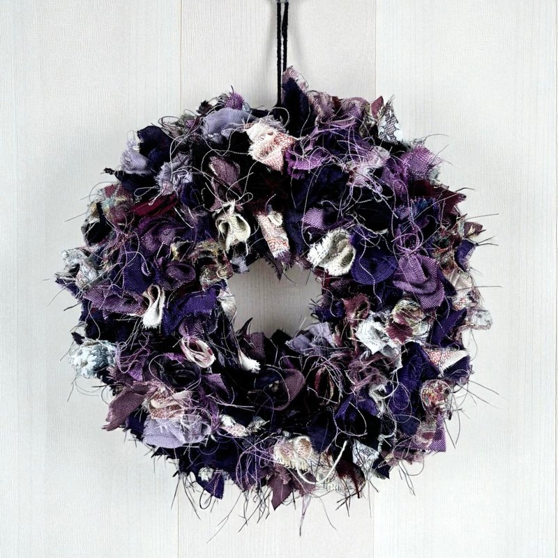 织品花圈 || 和服改造 || 紫色 - 干燥花/捧花 - 丝．绢 紫色