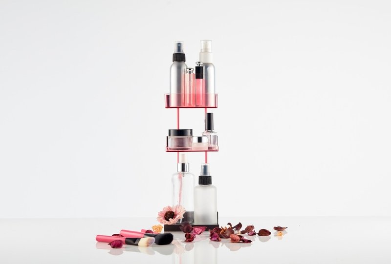 磁吸式创意化妆品收纳架-粉红 - 收纳用品 - 塑料 红色