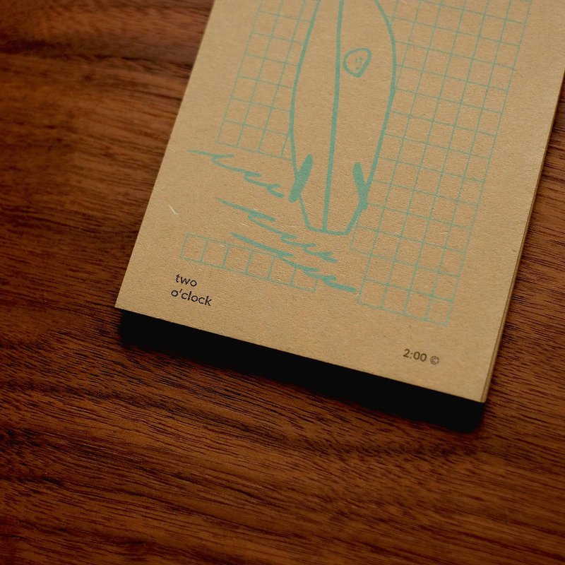 友好符号の乱入冲浪板 / 散装便条纸 / 附黑色复古夹 - 便条纸/标签贴 - 纸 橘色