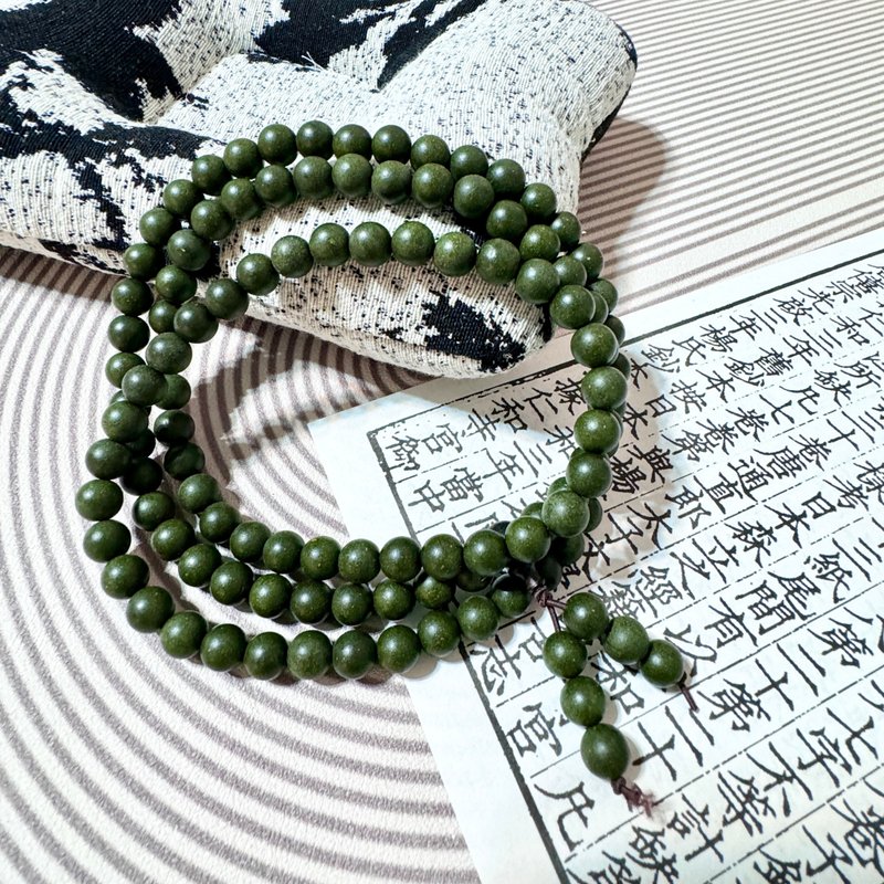 中药合香珠手链 108颗无上清凉手串  /开运招财/疗愈/母亲节礼物/ - 手链/手环 - 植物．花 绿色
