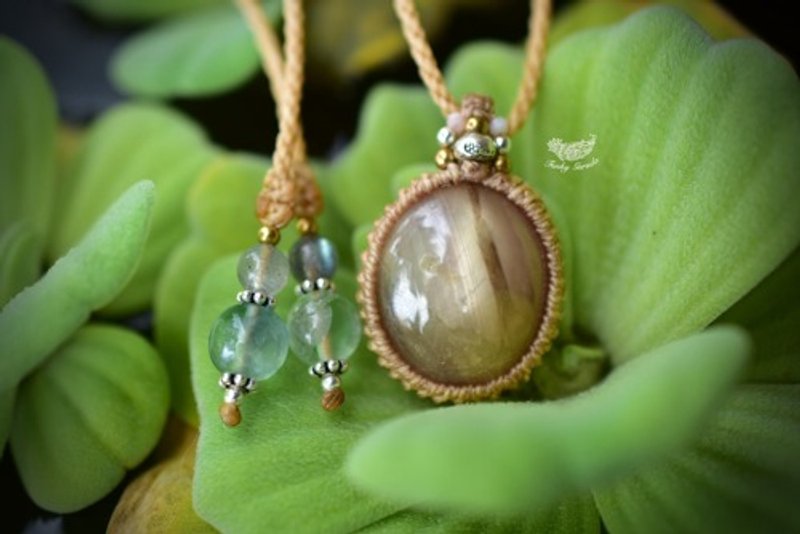 光泽线条★黄色星光蓝宝石 编绳坠饰 160 - 项链 - 宝石 