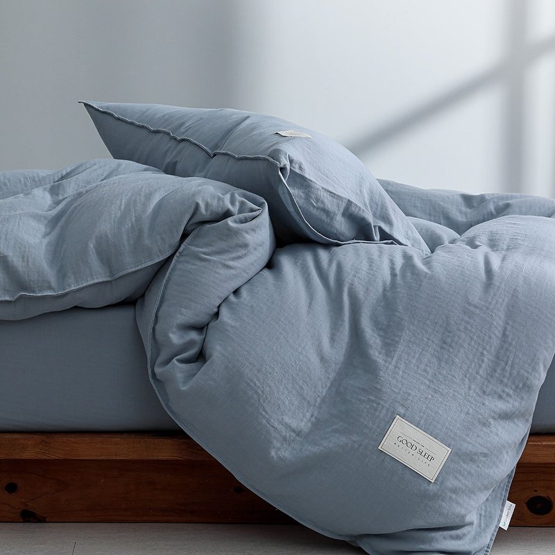 和织轻捻纱双人薄被套(180x210cm)/天水 - 寝具 - 棉．麻 蓝色