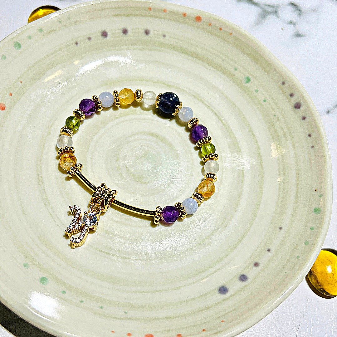 carina accessories 生命灵数 能量水晶 开运 好运  星座 手链 - 手链/手环 - 水晶 金色
