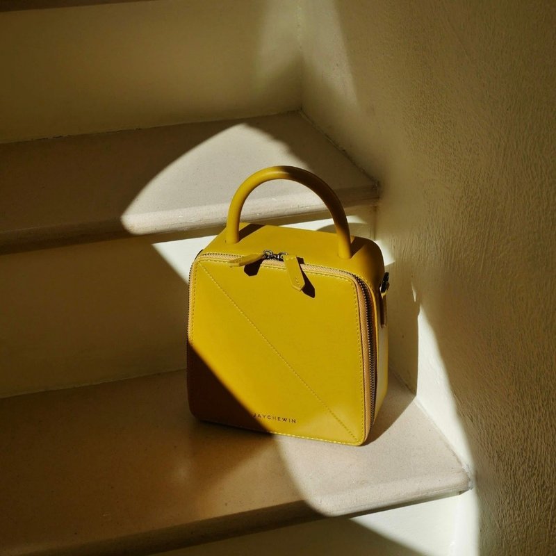 Butter Cross-body Bag 真皮包包 - 芥末黄色 Mustard Yellow - 侧背包/斜挎包 - 真皮 黄色