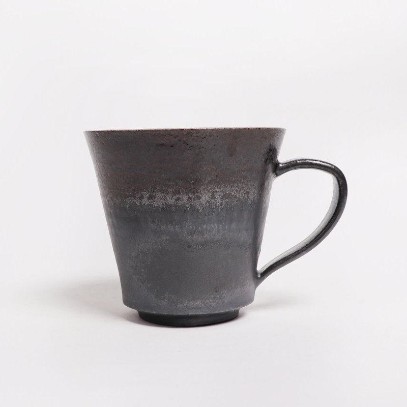 明芽窑 l 灰蓝黑曜马克杯咖啡杯 - 咖啡杯/马克杯 - 陶 黑色