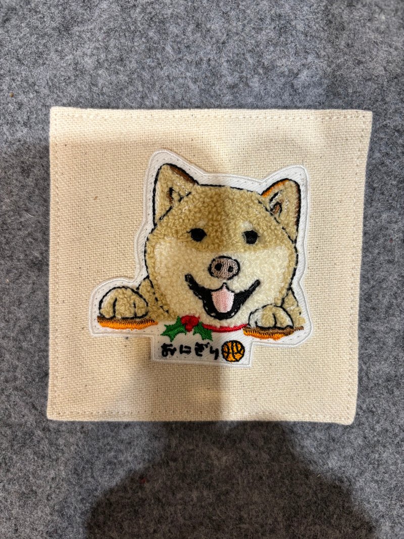 柴柴纯棉杯垫 毛巾绣 台湾制造 - 杯垫 - 棉．麻 白色