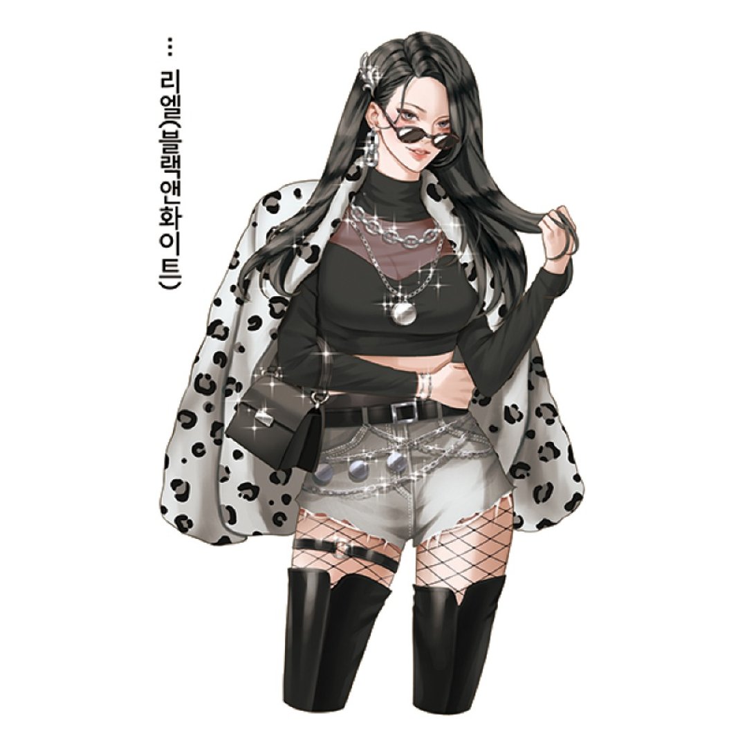 Liel (3色) 女孩贴纸 (honne market) blackraccoon - 贴纸 - 纸 多色