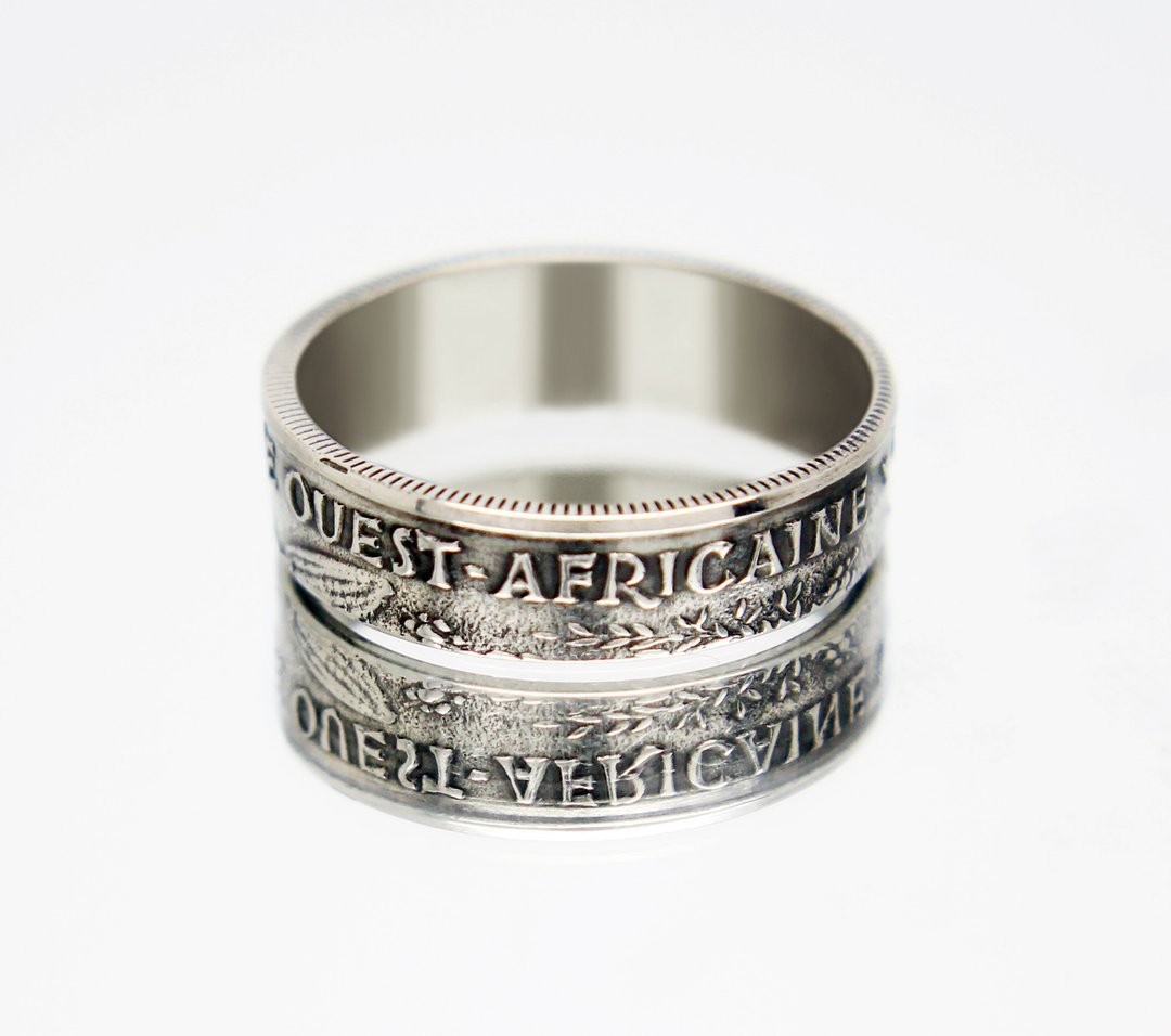 West African States Coin Ring 50 francs 1972-2011 coin rings for men coin rings - 戒指 - 其他金属 