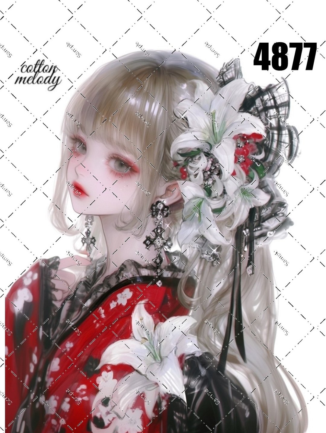original sticker no.4877 人物贴纸 原创贴纸 原创人物贴纸 装饰贴纸 cotton melody - 贴纸 - 纸 