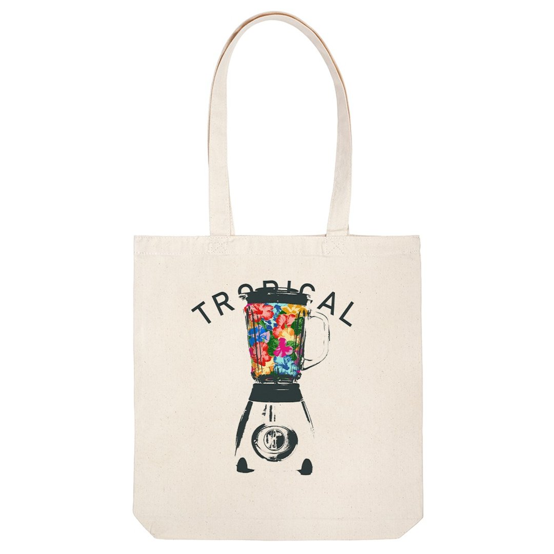 tote bag / tropical - 手提包/手提袋 - 棉 卡其色