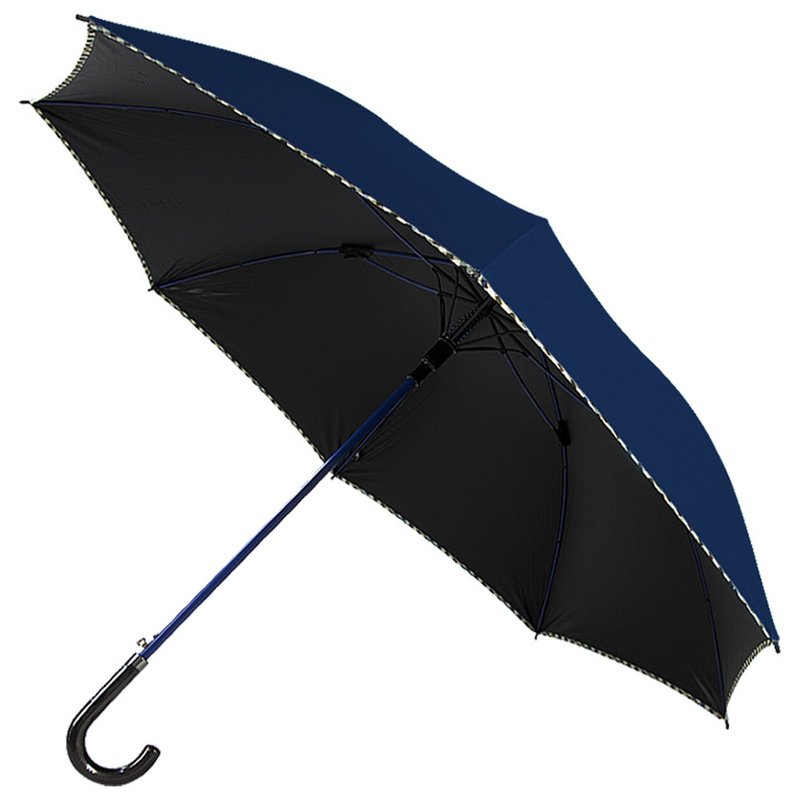 【TDN】公爵冷酷伞 超大伞面黑胶自动直立伞防雷击晴雨伞(海军蓝) - 雨伞/雨衣 - 防水材质 蓝色