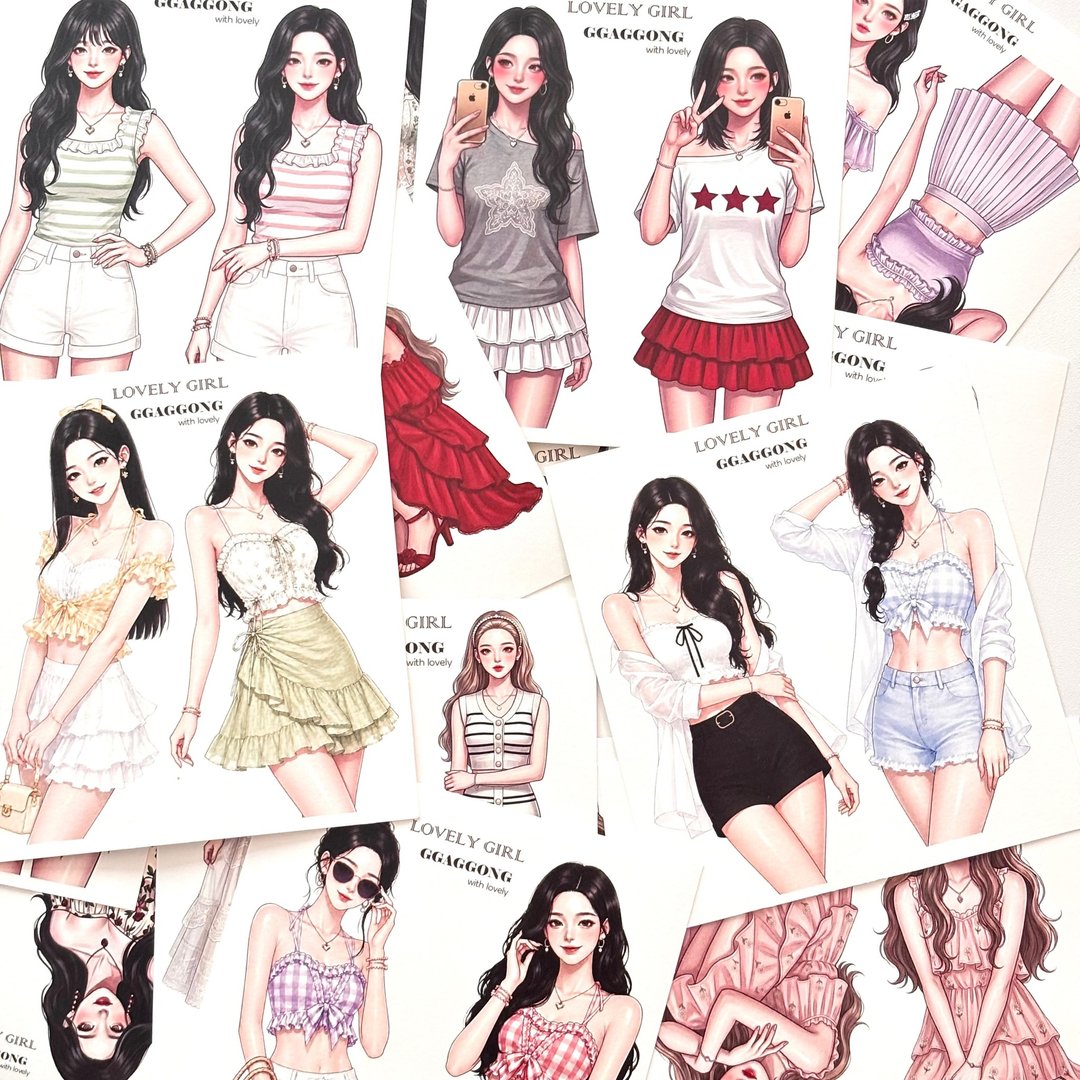 Lovely Girl 2 paper - 卡片/明信片 - 纸 