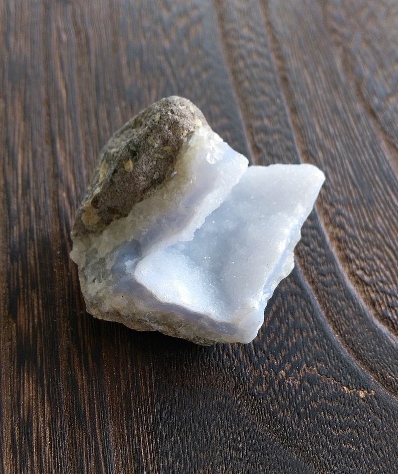 Chalcedony 马达加斯加产地 蓝玉髓 蓝纹玛瑙 天然矿石 原矿 - 摆饰 - 其他材质 