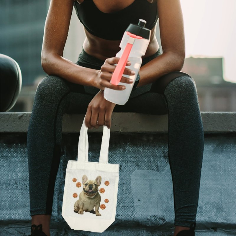 环保 手提饮料袋  |  可爱法斗 - 随行杯提袋/水壶袋 - 聚酯纤维 