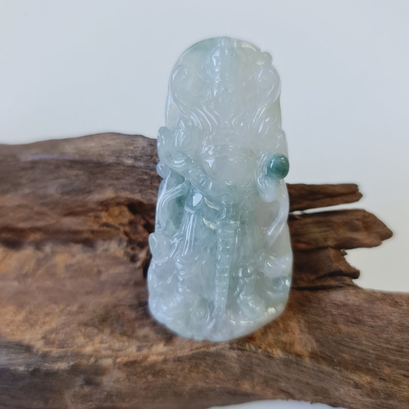 冰晴绿韦驮护法神|天然缅甸玉A货翡翠 - 吊饰 - 玉石 