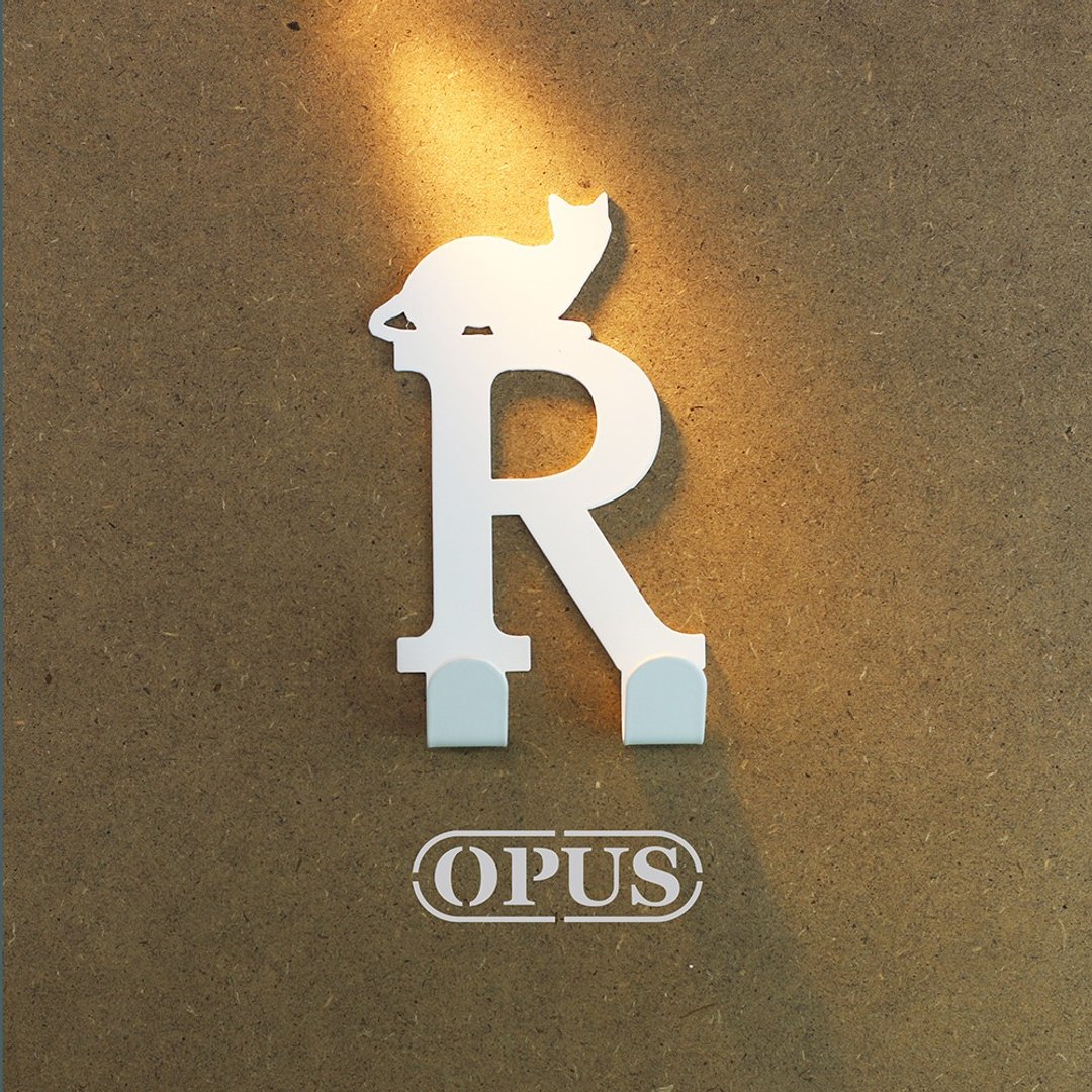 【OPUS东齐金工】当猫咪遇上字母R - 挂勾(优雅白)挂钩/婚礼小物 - 收纳用品 - 其他金属 白色