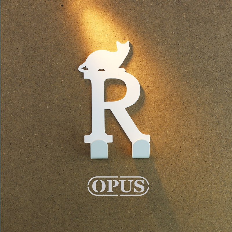 【OPUS东齐金工】当猫咪遇上字母R - 挂勾(优雅白)挂钩/婚礼小物 - 收纳用品 - 其他金属 白色