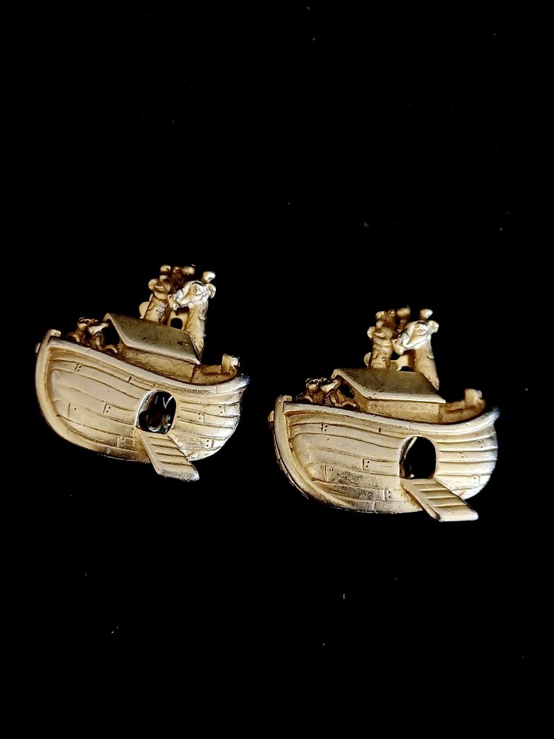 vintage jewelry  AJC艺术耳环 诺亚方舟 夹式耳环 - 耳环/耳夹 - 其他金属 