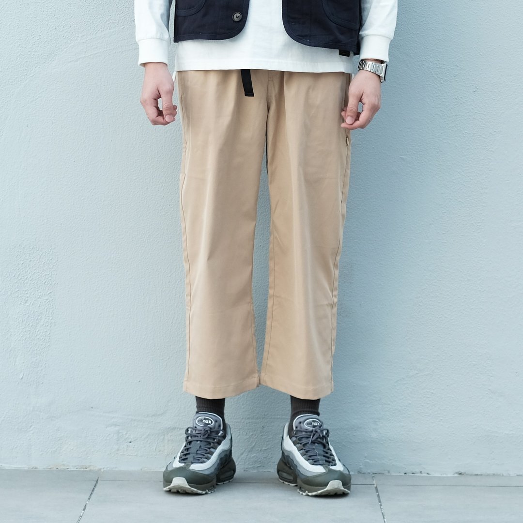 宽版剪裁九分裤 Wide Ankle Pants/简约/素色/情侣服/长裤 - 男士长裤 - 棉 黑色