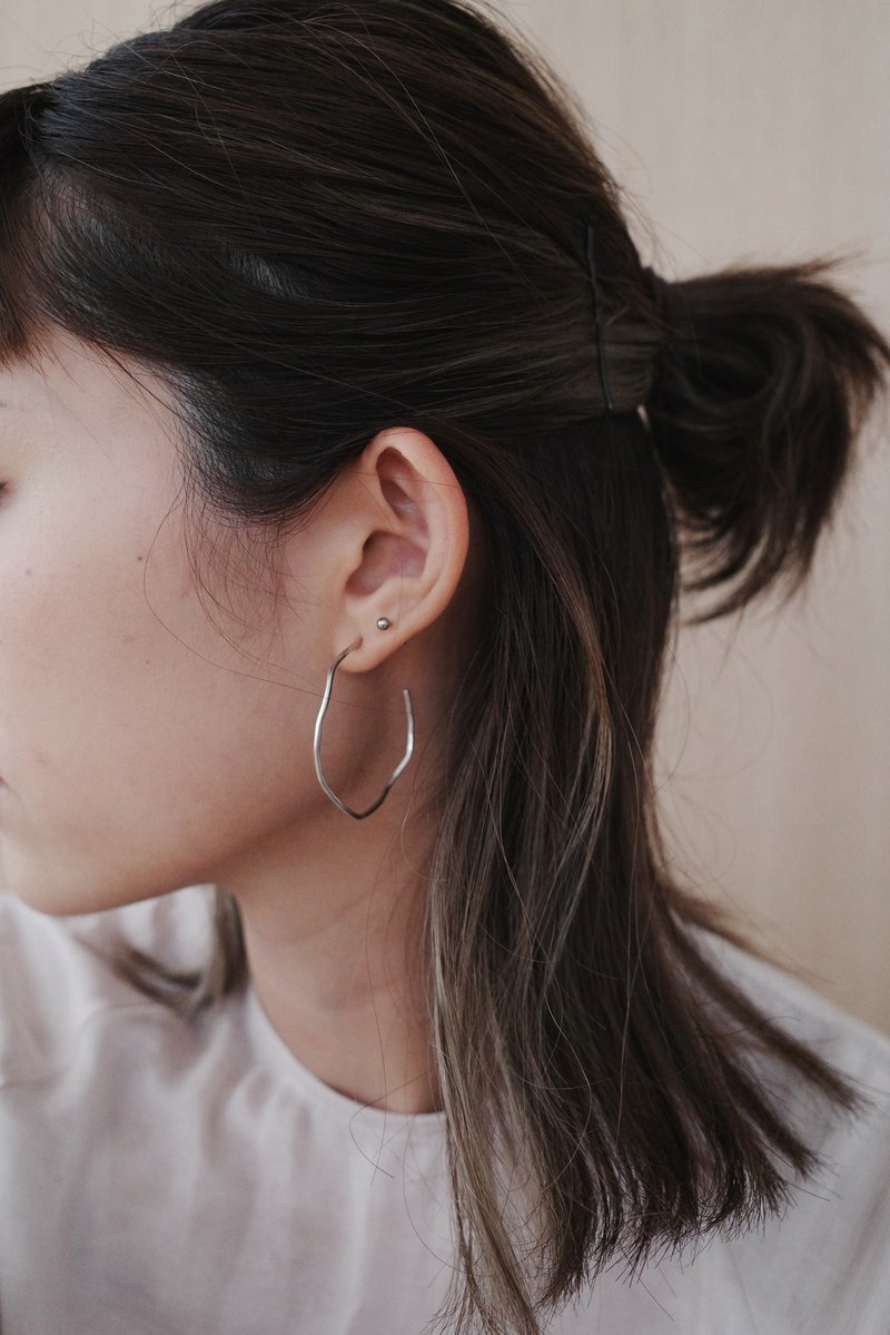 Driftwood 纯银耳环 - 耳环/耳夹 - 纯银 银色