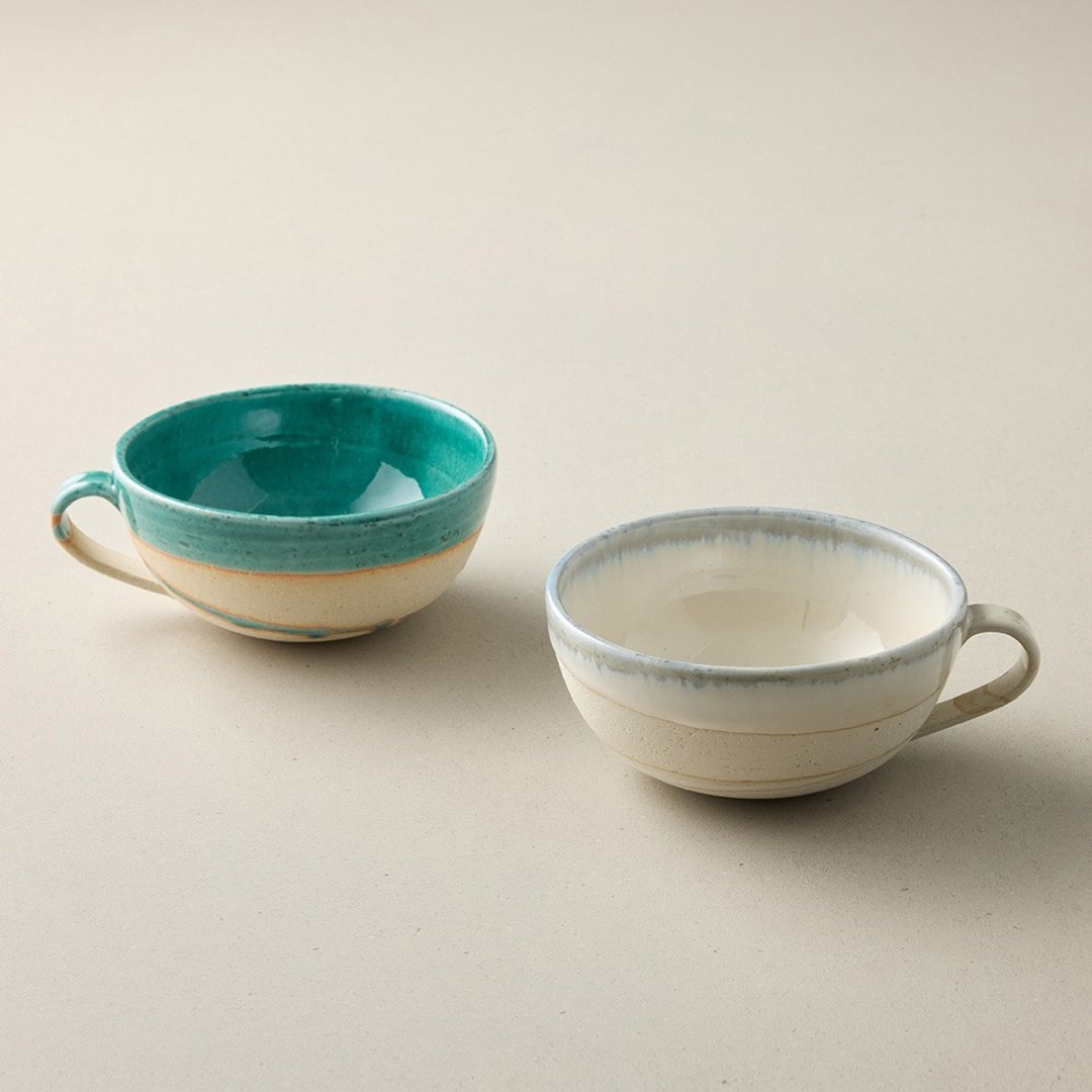 日本美浓烧 - 森林汤碗 - 2件组 (11.5 cm) - 碗 - 瓷 多色