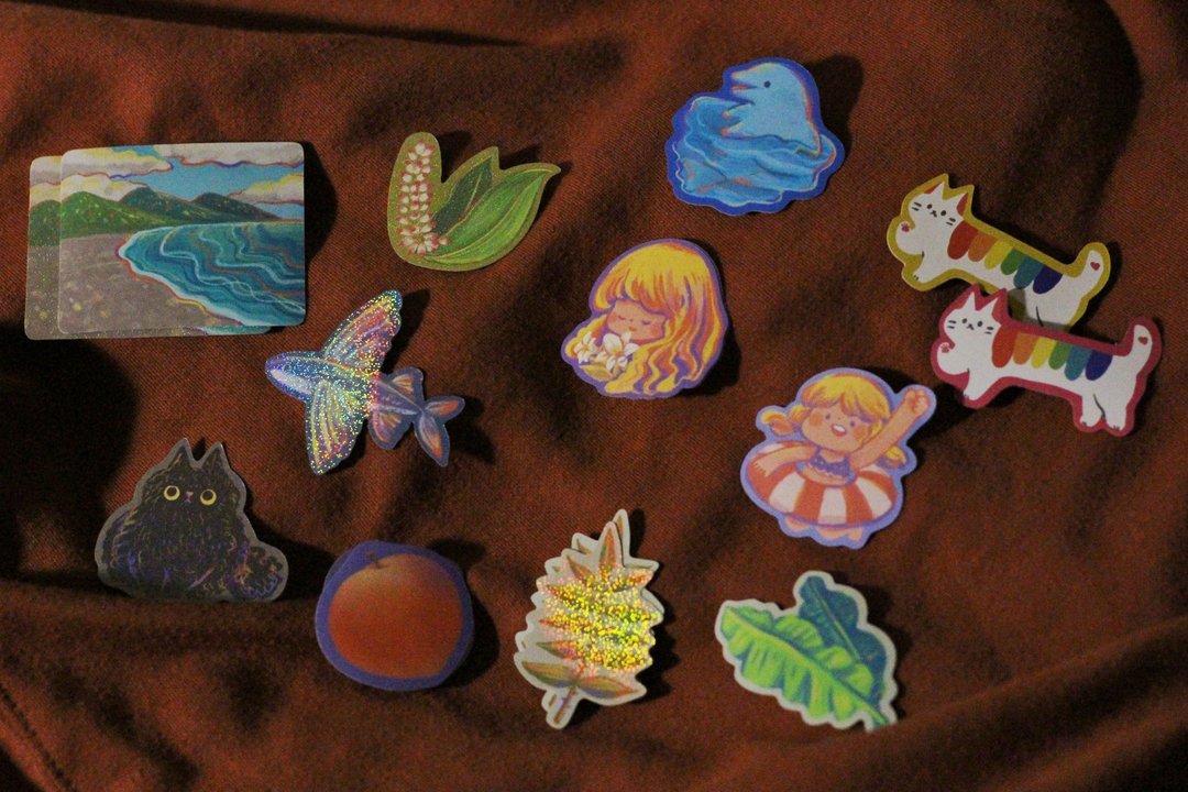 那年的海与夏日插画贴纸_单张贩售 - 贴纸 - 纸 多色