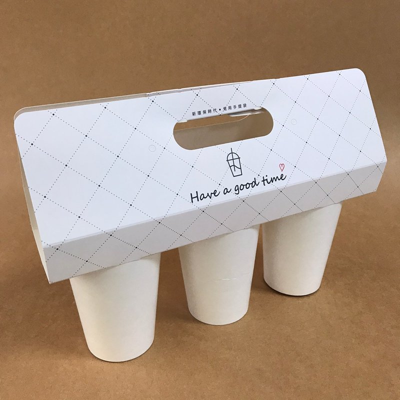 | 餐饮外带装家 |  三杯饮料外带提卡-白卡点点版 400pcs/箱 - 其他 - 纸 白色
