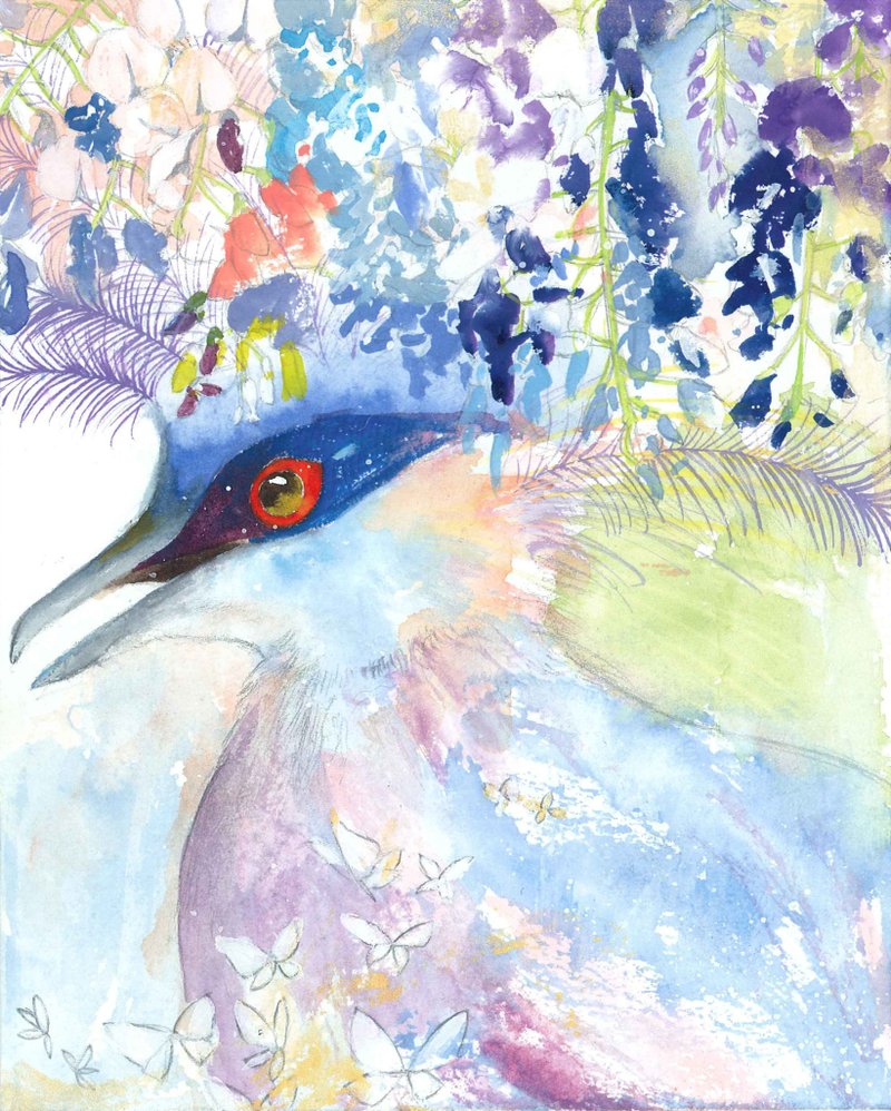 【笔记本】蓝凤冠鸠x紫藤 - 笔记本/手帐 - 纸 