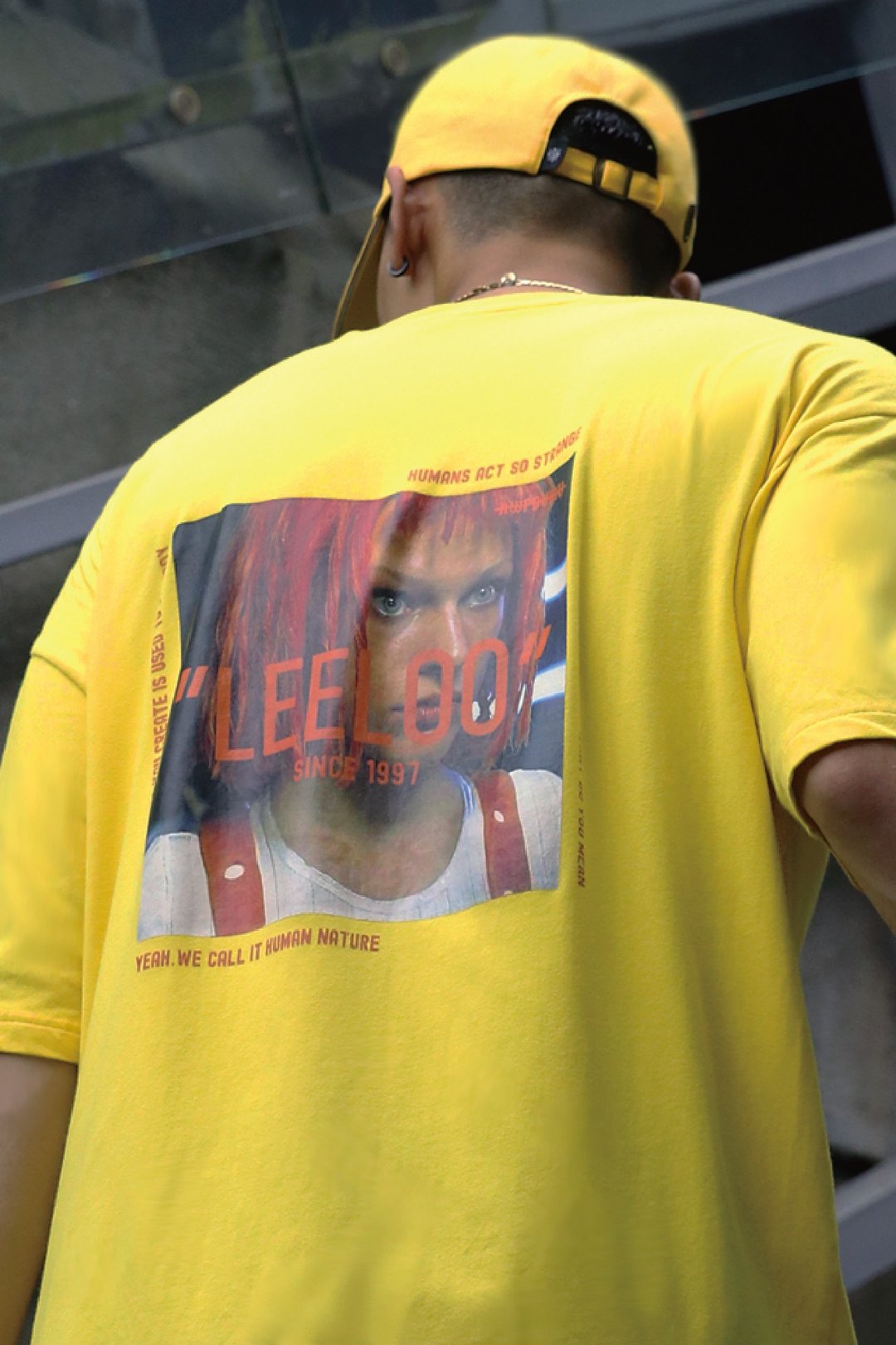 HWPD LEELOO Tee 第五元素-莉露图像-落肩短Tee - 男装上衣/T 恤 - 棉 黄色