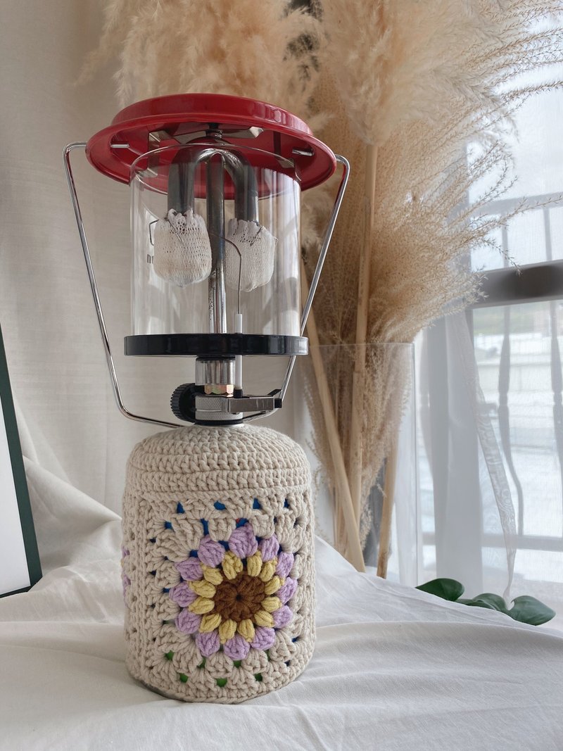 编织瓦斯罐套-向日葵/瓦斯罐保护套/交换礼物_木木织物 - 露营用品 - 棉．麻 白色