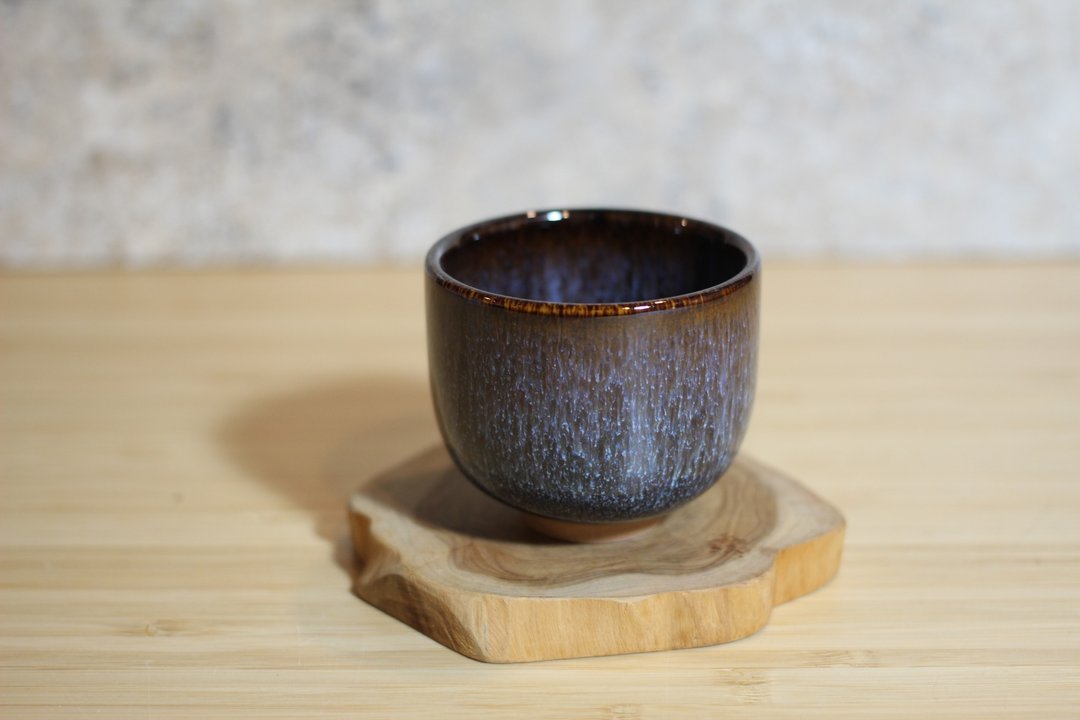 【沐春生活】90ml 烧和 能量瓷 天目釉 远红外线茶杯 酒杯 - 酒杯/酒器 - 瓷 