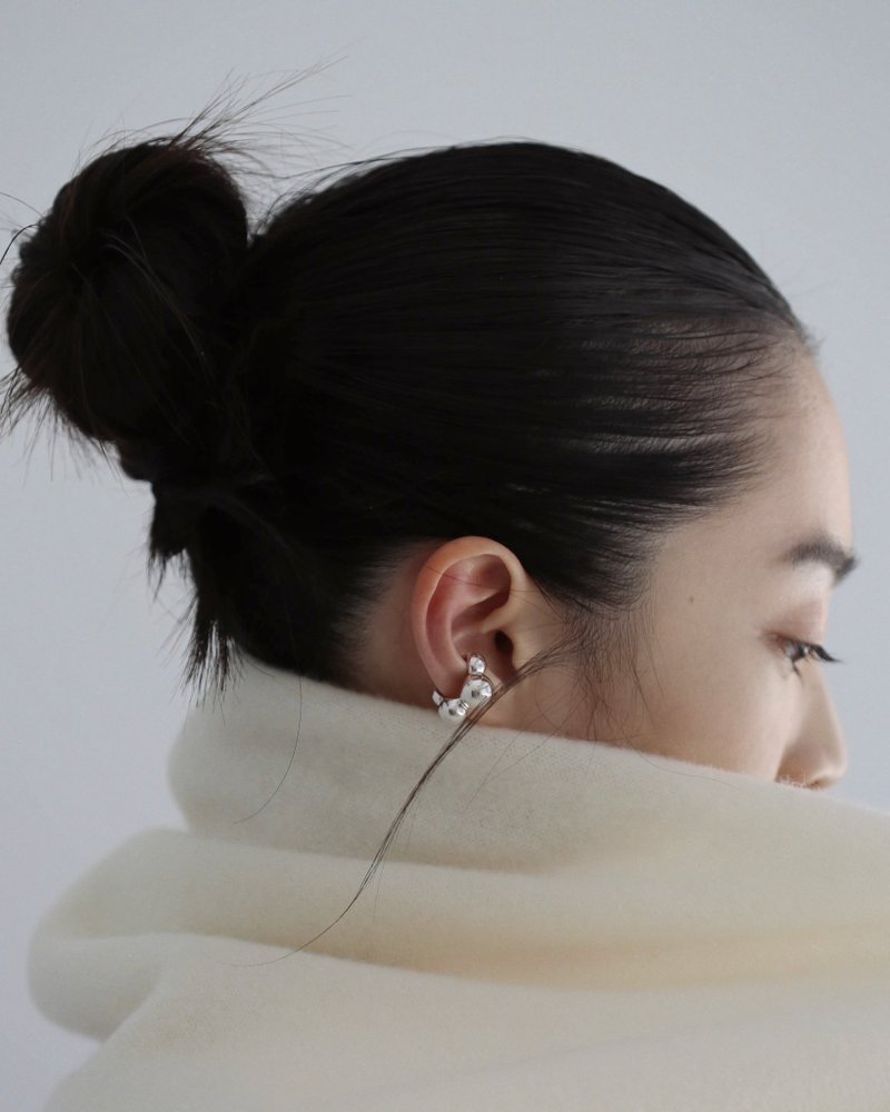 Bubble ear cuff  泡泡耳骨夹 - 耳环/耳夹 - 纯银 银色