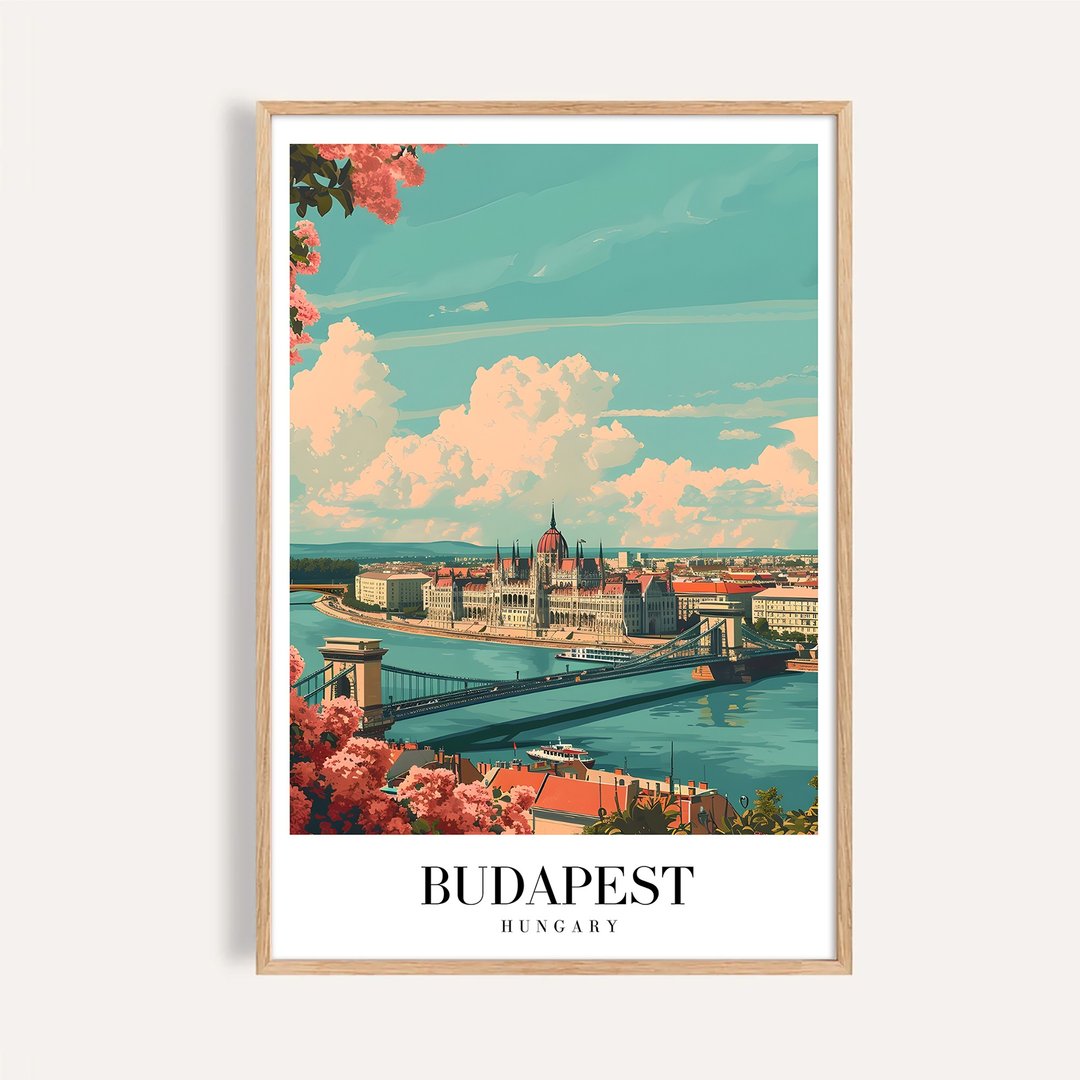 布达佩斯 多瑙河畔 Budapest / 城市景观插画海报 挂画 - 海报/装饰画/版画 - 纸 