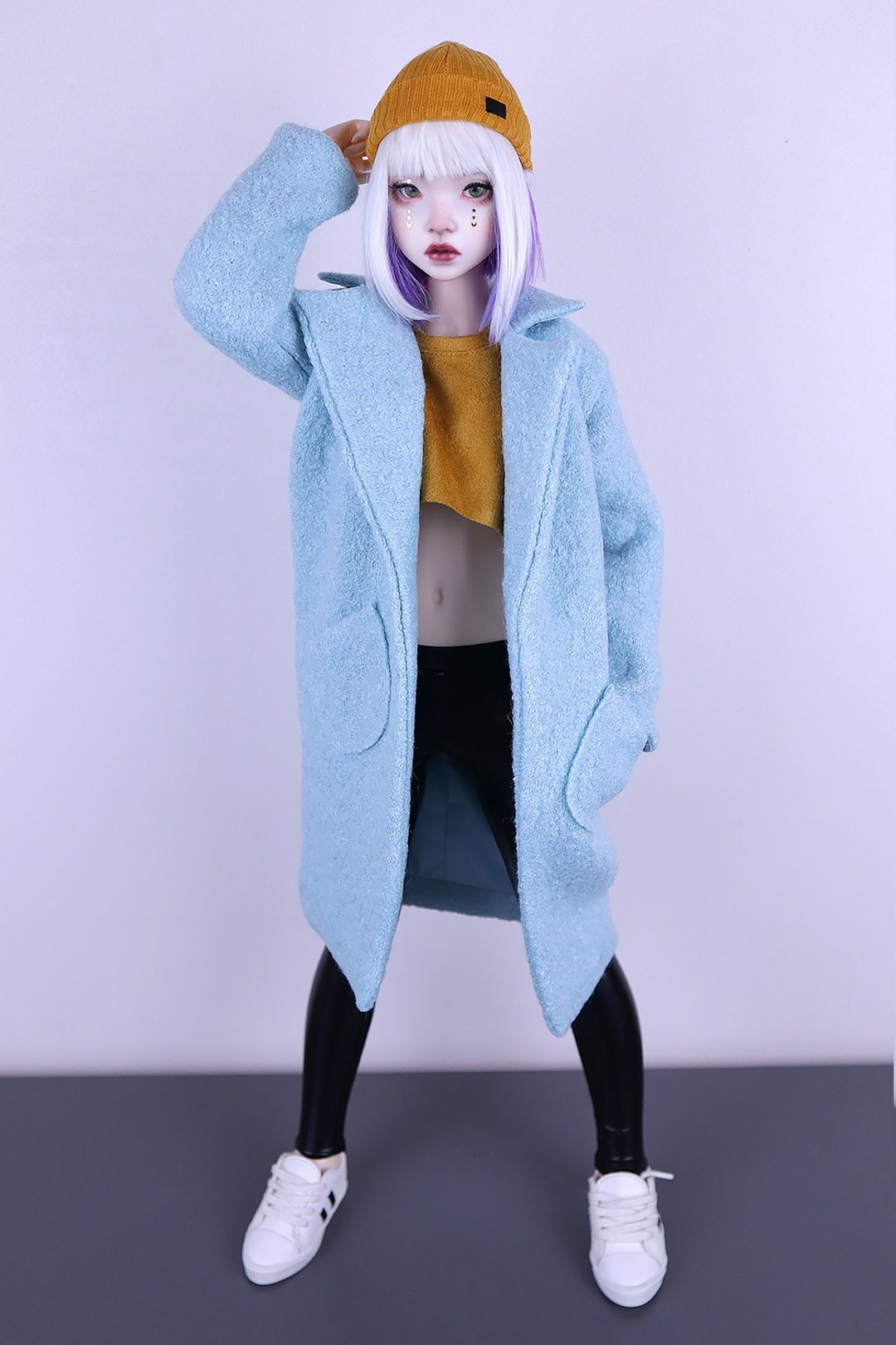 Blue coat for Feeple60 Moe (SD13) - 女装西装外套/风衣 - 其他材质 蓝色